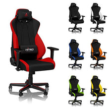 Load image into Gallery viewer, NITRO CONCEPTS S300 Gaming Chair - Inferno Red - Office Chair - Ergonomic - Cloth Cover - Up to 300 lbs Users - 90° to 135° Reclinable - Adjustable Height &amp; Armrests
