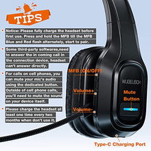 Load image into Gallery viewer, WUGEUSCH Wireless Headset With Microphone - Noise Canceling Headphones with Mic - On-Ear Earphones with USB Dongle for Office Work, Video Calling, Call Center - 32H Talk Time, Clear Audio Transmission
