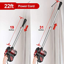 Load image into Gallery viewer, INSE Vacuum Cleaner Corded I5 Stick Vacuum Cleaner 18KPA Powerful Suction 600W Motor Multipurpose 3 in 1 Vacuum Cleaner Corded Red
