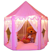Load image into Gallery viewer, Monobeach Princess Tent Girls Large Playhouse Kids Castle Play Tent with Star Lights Toy for Children Indoor and Outdoor Games, 55'' x 53'' (DxH)
