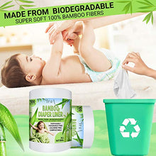 Load image into Gallery viewer, Disposable Cloth Diaper Bamboo Liners – 4 Rolls, Fragrance Free &amp; Chlorine Free, Compostable, Dye Free Flushable Biodegradable Viscose Bamboo Liners for Cloth Diaper 100 Each Sheets for 4 Rolls
