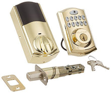 Load image into Gallery viewer, Kwikset 913 Smartcode Touchpad Electronic Deadbolt featuring SmartKey in Polished Brass
