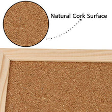 Load image into Gallery viewer, Cork Board Bulletin Board - 15.7"X 12" Vision Board Wood Frame Corkboard Message Board Wall Mounted Pin Board for School, Home &amp; Office (with Pins, Hardware, Rope)
