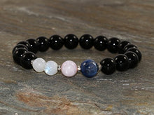 Load image into Gallery viewer, Kunzite, Kyanite, Moonstone &amp; Black Onyx Bracelet, Connecting the Heart Mind, Breaking Down Emotional Barriers-Opening the Heart Chakra
