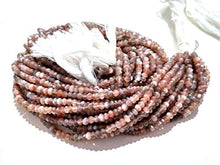 Load image into Gallery viewer, Mughal Gems &amp; Jewellery Natural Chocolate Moonstone Rondelle Faceted 4mm Approx Beads 13" Inch (1 Strand)
