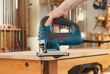 Load image into Gallery viewer, BOSCH Power Tools Jig Saws - JS470E Corded Top-Handle Jigsaw - 120V Low-Vibration, 7.0-Amp Variable Speed For Smooth Cutting Up To 5-7/8" Inch on Wood, 3/8" Inch on Steel For Countertop, Woodworking , Blue
