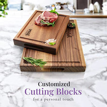 Load image into Gallery viewer, Straga - Engraved Cutting Boards for Personalized Gifts, Practical Wedding Gifts and Keepsakes, Customize Your Wood Board, Style and Design (Minimalist Script Corner Design No.920)
