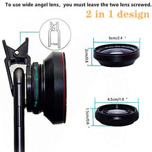 Load image into Gallery viewer, Smart Phone Camera Lens Kit, 4K HD Optical 15X Macro Lens 0.6X Super Wide Angle Lens Kit Cellphone Telescope Lens for iPhone 11 XS XR X 8 7 Samsung Galaxy
