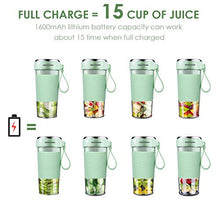 Load image into Gallery viewer, Portable Blender, REDMOND Mini Personal Blender, Shakes and Smoothies Maker, Small Juice Blender, 300ml/10oz USB Rechargeable BPA Free, Sport/Gym/Office/Study/Travel-Green
