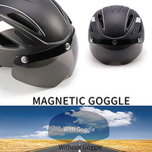 Load image into Gallery viewer, FAROOT Unisex Adult Bike Helmets, Adjustable Savant Road Bicycle Helmet High Density PC Protective Crash Helmet with Windshield Glasses and Tail Light for Men Women Cycling Mountain Biking (Black)

