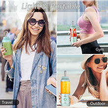 Load image into Gallery viewer, Portable Personal Blenders for Shakes and Smoothies, USB Rechargeable Mini Smoothie Blenders for Kitchen Small Handheld Blenders Juicer Cup with 11.84oz BPA Free Travel Sports Bottle and Lid

