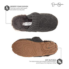 Load image into Gallery viewer, Jessica Simpson Women's Soft Cable Knit Slippers with Indoor/Outdoor Sole, Charcoal, Large
