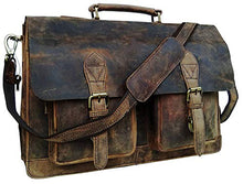 Load image into Gallery viewer, Cuero Retro Buffalo Hunter Leather Laptop Messenger Bag Office Briefcase Travel Bag (Rich Brown)
