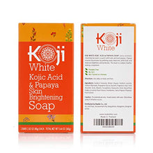Load image into Gallery viewer, Koji White Kojic Acid &amp; Papaya Skin Brightening Soap (2.82 oz / 2 Bars) - with Hyaluronic Acid for Smooth Face &amp; Body, Dark Spot, Acne Scars, Uneven Skin Tone - Hypoallergenic &amp; Dermatologist Tested
