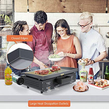 Load image into Gallery viewer, MaxKare Tabletop Gas Grill Griddle - 22 Inch BBQ Propane Portable Grill with 2-Adjustable Burners Grill Pan Cast Iron Smokeless Griddle for Indoor Outdoor Camping

