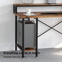 Load image into Gallery viewer, IRONCK Industrial Computer Desk 55", Office Desk with Printer Monitor Shelf Storage Shelf CPU Stand, Studying Writing Table for Home Office
