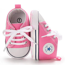 Load image into Gallery viewer, Tutoo Unisex Baby Boys Girls Star High Top Sneaker Soft Anti-Slip Sole Newborn Infant First Walkers Canvas Denim Shoes
