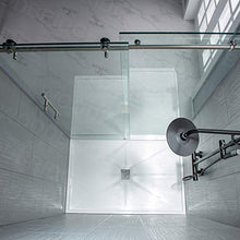 Load image into Gallery viewer, WOODBRIDGE MSDC4876-B Frameless Sliding Glass Shower Door | 44"-48"W x 76"H | Brushed Nickel Finish
