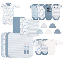 Load image into Gallery viewer, The Peanutshell 23 Piece Essential Layette Gift Set in Blue for Baby Boys, Fits Newborn to 3 Month
