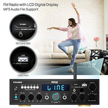 Load image into Gallery viewer, Wireless Bluetooth Power Amplifier System - 200W Dual Channel Sound Audio Stereo Receiver w/ USB, SD, AUX, MIC IN w/ Echo, Radio, LCD - For Home Theater Entertainment via RCA, Studio Use - Pyle PDA6BU
