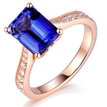 Load image into Gallery viewer, Beyond jewelry AAAA Natural Tanzanite Diamonds Engagement Wedding Ring in 14K Rose Gold for Women
