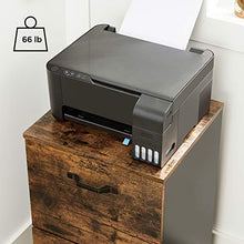 Load image into Gallery viewer, VASAGLE File Cabinet, with 2 Drawers, Mobile Filing Cabinet with Wheels, for A4, Letter Sized Documents, Hanging File Folders, Rustic Brown and Black UOFC040B01
