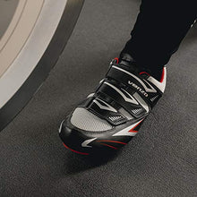 Load image into Gallery viewer, Venzo Bicycle Men's or Women's Road Cycling Riding Shoes - 3 Straps- Compatible with Peloton Shimano SPD &amp; Look ARC Delta - Perfect for Road Racing Bikes Black Color 44.5
