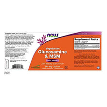 Load image into Gallery viewer, NOW Supplements, Glucosamine &amp; MSM (GreenGrown Glucosamine), Vegetarian, 240 Veg Capsules
