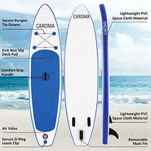 Load image into Gallery viewer, Caroma 126inch Inflatable Stand Up Paddle Board, Premium SUP Accessories, Bottom Fin for Paddling, Leash, Hand Pump and Backpack, Non-Slip Deck, Youth &amp; Adult Standing Boat (Navy Blue, 126inch)
