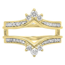 Load image into Gallery viewer, Dazzlingrock Collection 0.40 Carat (ctw) 14K Round White Diamond Wedding Band Enhancer Guard Double Ring, Yellow Gold, Size 9.5
