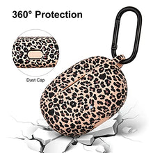 Load image into Gallery viewer, AIRSPO Case for Beats Studio Buds Silicone Floral Printed Protective Beats Studio Buds Earbuds Headphones Case Cover Skin with Keychain (Khaki/Leopard)

