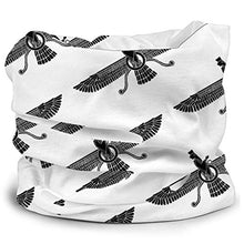 Load image into Gallery viewer, Farvahar Persian Symbol Face Cover Seamless Bandanas Neck Gaiter Scarf White
