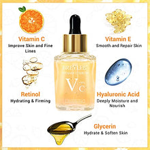 Load image into Gallery viewer, Vitamin C Serum for Face, BREYLEE Moisturizing Serum Hydrating &amp; Brightening Serum for Dark Spots Hyaluronic Acid Fine Lines and Wrinkles 1.41fl oz
