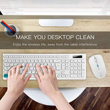 Load image into Gallery viewer, Wireless Keyboard and Mouse Combo,【Full Size Chiclet Keyboard,Long Battery Life】 RECCAZR Ultra Thin 2.4G Cordless Optical Wireless Mouse and Keyboard Set with Nano USB Receiver (White)
