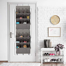 Load image into Gallery viewer, STORAGE MANIAC Over The Door Shoe Organizer, 2-Pack Hanging Shoe Organizer, Wall Shoe Organizer Grey, 12-Pocket
