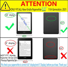 Load image into Gallery viewer, DMLuna Kindle Paperwhite Case, Fits 11th Generation 2021, 6.8”, Hands Free Stand Smart Protective Durable Premium PU Leather Cover with Auto Sleep Wake, Hand Strap, Card Slot, Sky Blue
