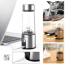 Load image into Gallery viewer, Portable Blender Glass, PopBabies Smoothie Blender to go, Rechargeable USB Blender with travel, Wireless Personal Blender Protein Shaker 5200mah
