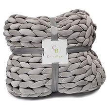 Load image into Gallery viewer, ColeyBear Weighted Chunky Knit Blanket for Home Decor, Bedroom Decor, and Boho Decor | Chunky Yarn Weighted Blankets 100% Guaranteed Not to Shed | Weighted Blanket | Queen Blanket 60" X 80"
