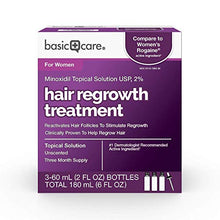 Load image into Gallery viewer, Amazon Basic Care Hair Regrowth Treatment For Women, Minoxidil Topical Solution, 2%, 6 Fluid Ounces
