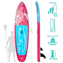 Load image into Gallery viewer, FEATH-R-LITE Inflatable Stand Up Paddle Board 10'6''x30''x6'' Ultra-Light (18.9lbs) ISUP with Paddleboard Accessories,Fins,Adjustable Paddle, Pump,Backpack, Leash, Waterproof Phone Bag (Pink) (Pink)
