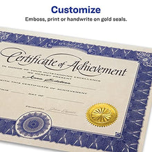 Load image into Gallery viewer, Avery Notary Seal Labels, 2" Diameter, Printable Gold Certificate Seals, Inkjet, 3-Pack, 132 Gold Seals Total (35868)
