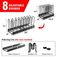Load image into Gallery viewer, GeekDigg pan organization and storage, adjustable height and position pot rack organizer for cabinet
