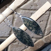 Load image into Gallery viewer, Natural Green Moss Agate 925 Solid Sterling Silver Earrings 40mm
