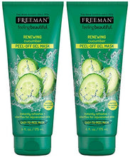 Load image into Gallery viewer, Freeman Renewing Peel Off Gel Facial Mask with Aloe and Cucumber, Smoothing and Moisturizing Beauty Face Mask, 6 oz, 2 Pack
