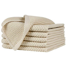 Load image into Gallery viewer, Homaxy 100% Cotton Waffle Weave Kitchen Dish Towels, Ultra Soft Absorbent Quick Drying Cleaning Towel, 13x28 Inches, 4-Pack, White
