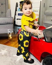 Load image into Gallery viewer, Preemie Newborn Baby Girls Clothes Infant Little Kids Romper Bodysuit Pants Headband Clothing Set Summer Outfits (Yellow Sunflower 01, 0-3 Months)
