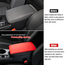 Load image into Gallery viewer, CKE for 11th Gen Civic Leather Auto Armrest Cover Protector Center Console Box Seat Cover for Honda Civic 2022 Accessories Sedan Hatchback - Red and Black (Red line)
