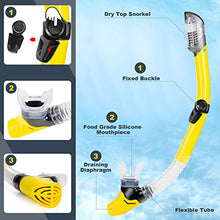 Load image into Gallery viewer, ZEEPORTE Mask Fin Snorkel Set with Adult Snorkeling Gear, Panoramic View Diving Mask, Trek Fin, Dry Top Snorkel +Travel Bags, Snorkel for Lap Swimming
