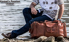 Load image into Gallery viewer, Leather duffel bag large 24 Inch Square Duffel Travel Gym Sports Overnight Weekender Leather Bag for men and women by Komal's Passion Leather
