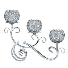 Load image into Gallery viewer, Candelabra Home Holiday Decorative,Silver Candlestick Centerpiece,flameless Candles,Crystal Candle Holders for Wedding Dining Coffee Table Candlelit Banquet Fireplace Wall
